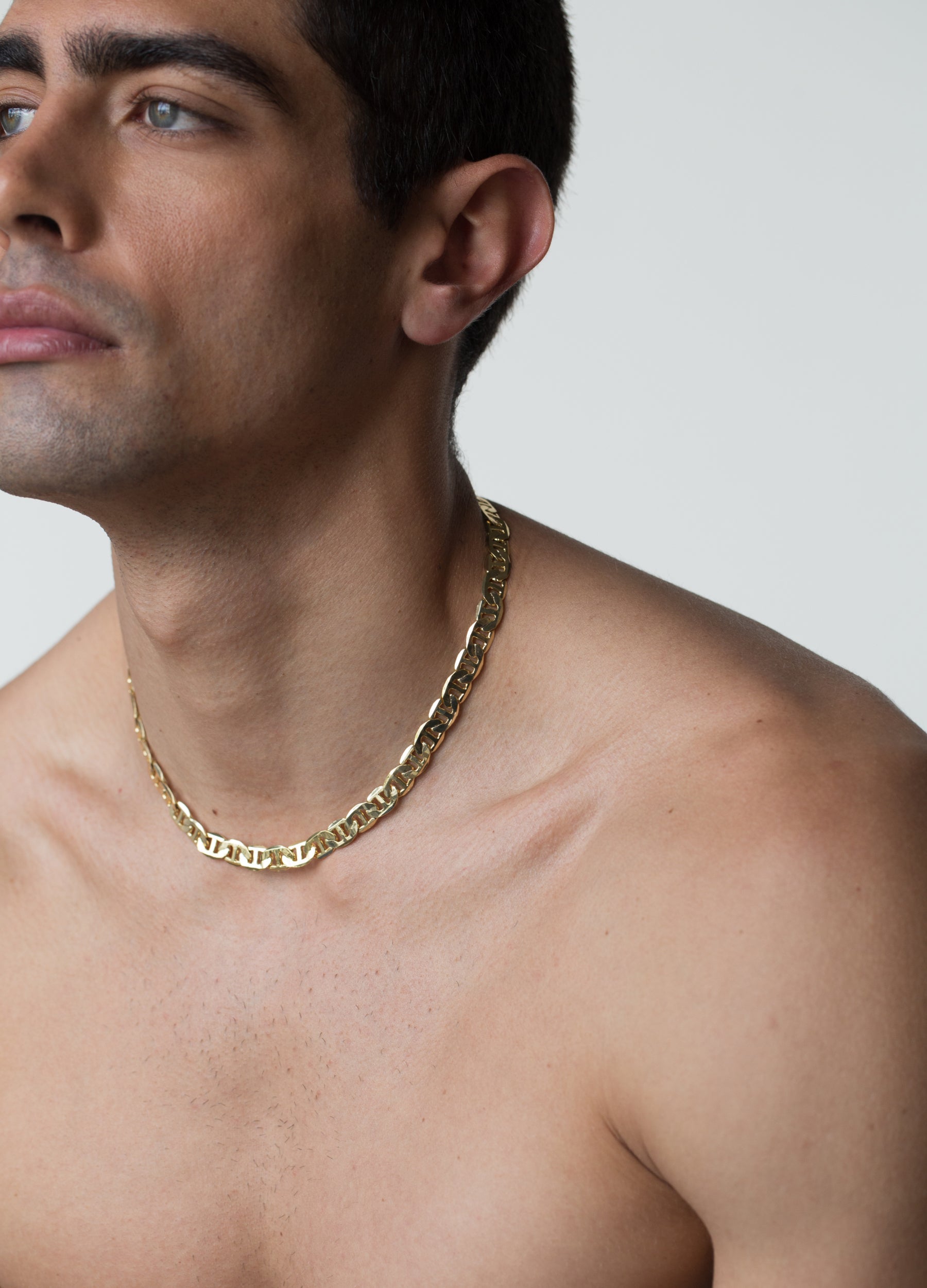 Gold Retro Link Chain Necklace