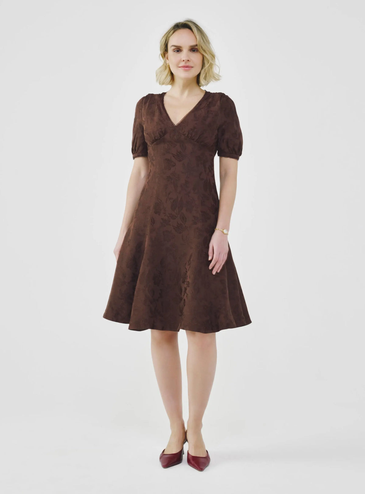 Floral Jacquard Midi Dress