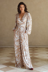 Luna Convertible Jumpsuit - Beige Fern