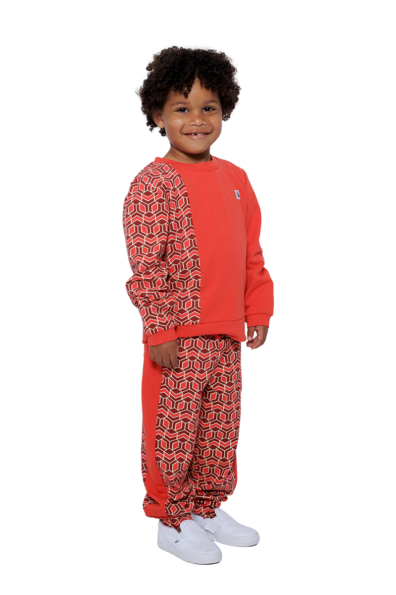 Mixed Up Clothing Boys Sweatshirt and Jogger Set Red Multicolor