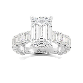 Emerald Cut Engagement Ring With Emerald Cut Side Diamonds