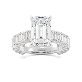 Emerald Cut Engagement Ring With Emerald Cut Side Diamonds