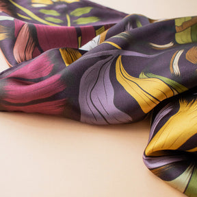 red wine gold deer scarf