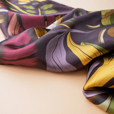 red wine gold deer scarf