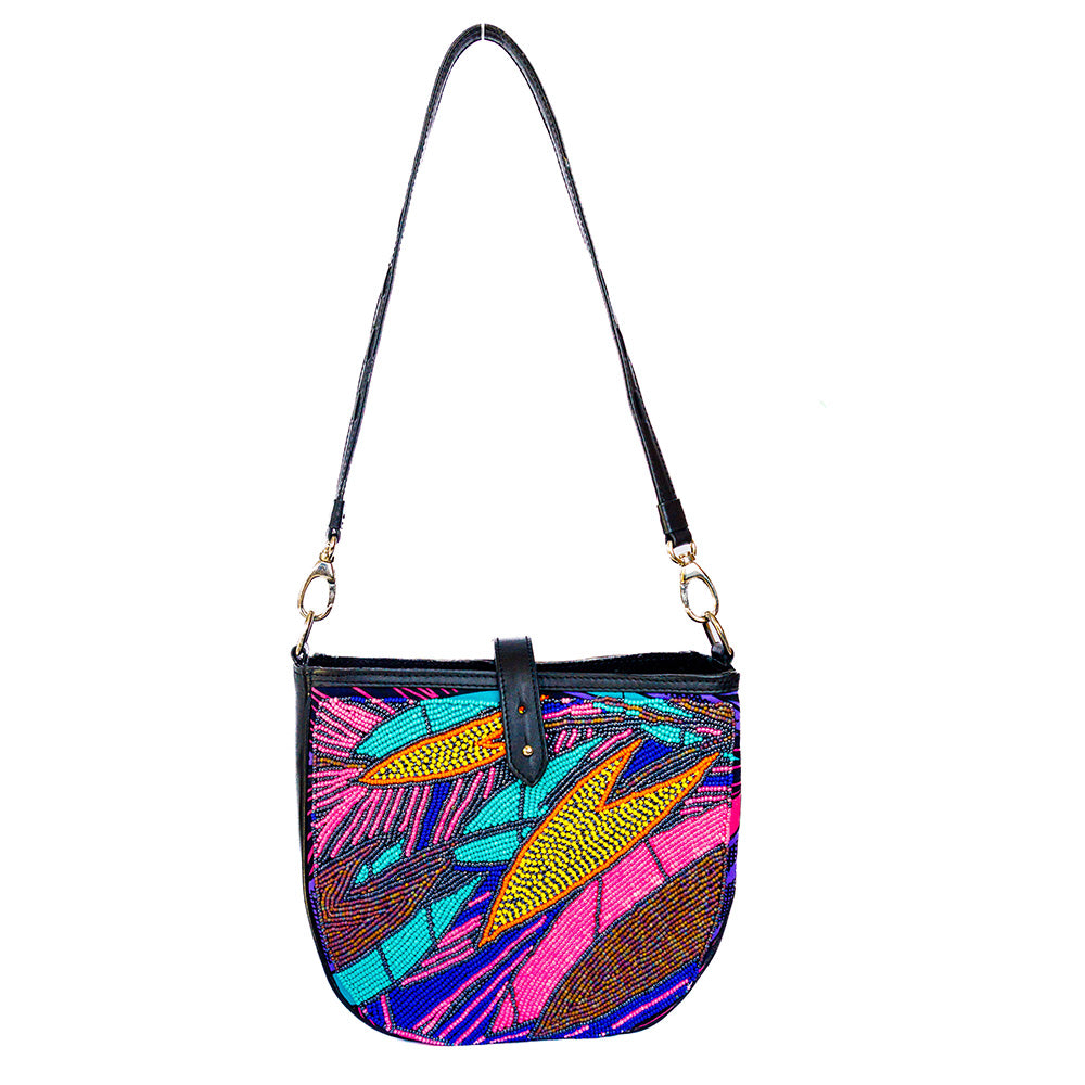 Multi Colour Leaves | Embellished Luxury bucket Bag