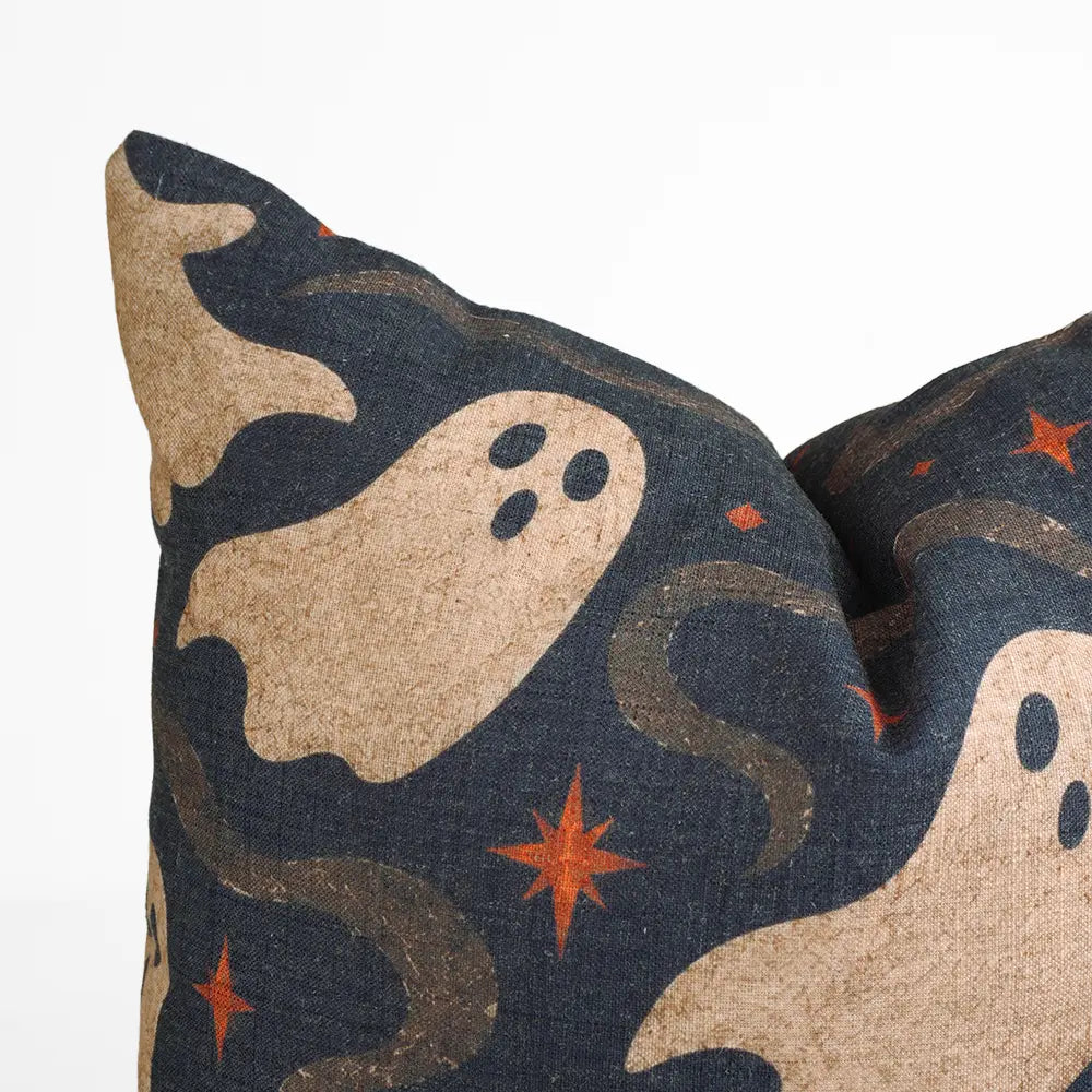 Ghost Halloween Viscose Linen Pillow Cover for Spooky Decor