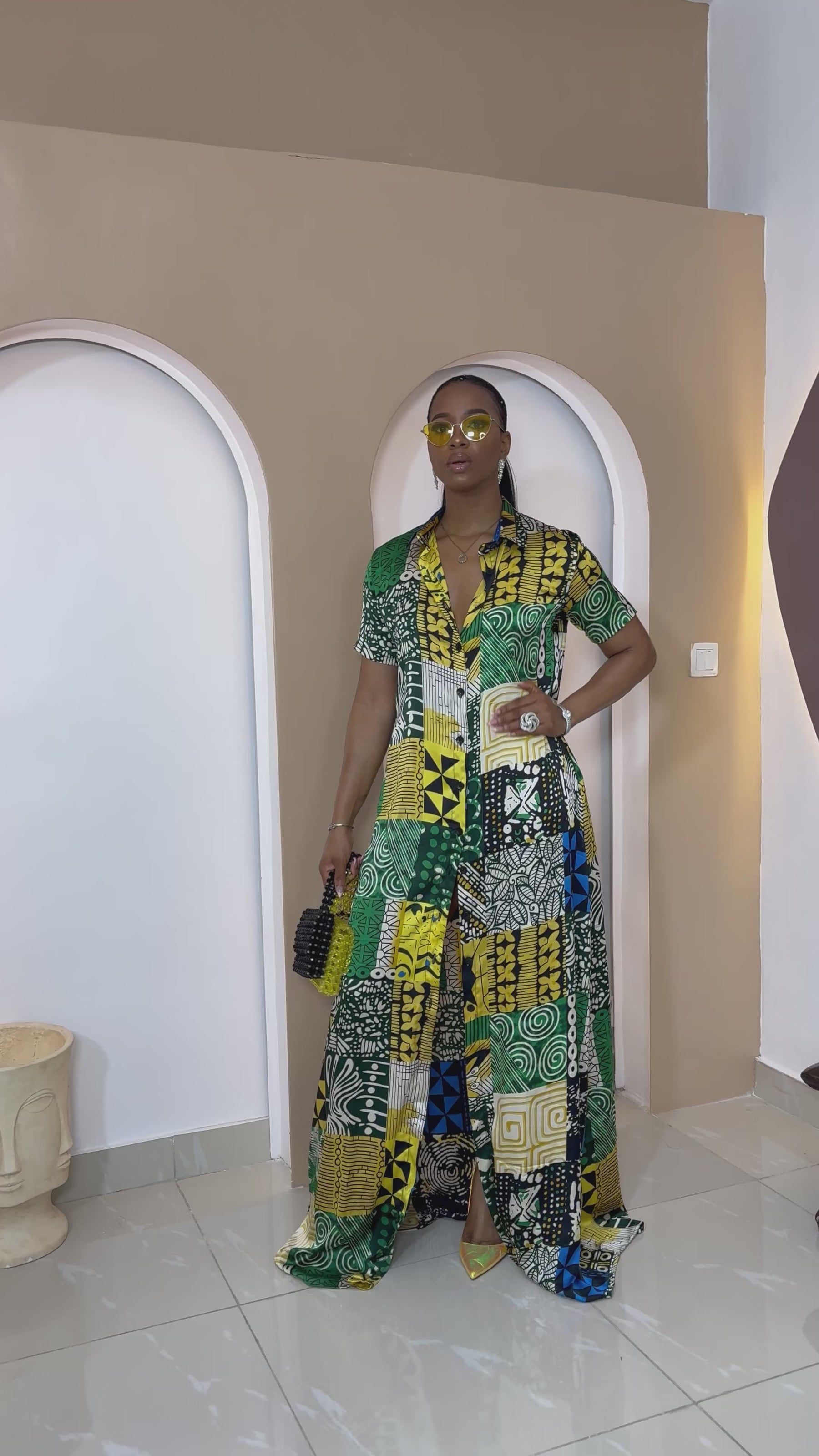 Nwada Silk Ankara Kaftan