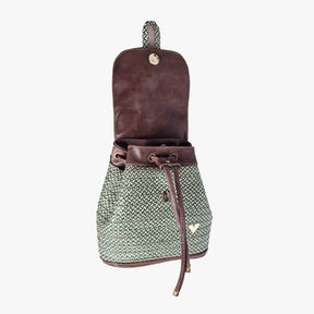 Brown Leather Iris Mini-backpack