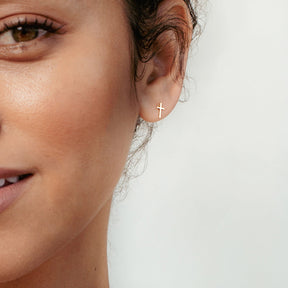 Cross Mini Stud Earring