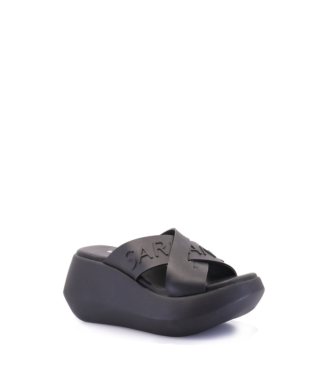 Sleek Black Platform Sandals Lolli