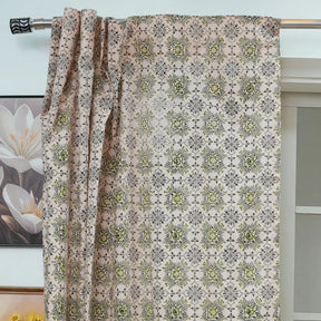 Chakravyu Handcarfted Block Print Boho Linen Curtain