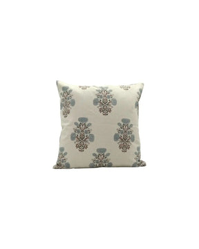 Floral Handmade Stylish Block Printed Pure Linen Cushion Cover - Swadesh