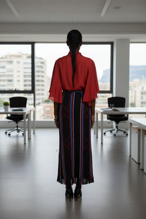 AMINA, Kente pencil skirt with front slit