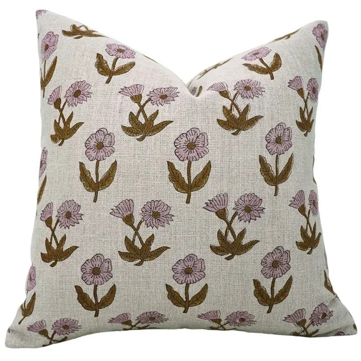 Handcrafted Block Print Boho Thick Linen Pillow Cover- Kirti