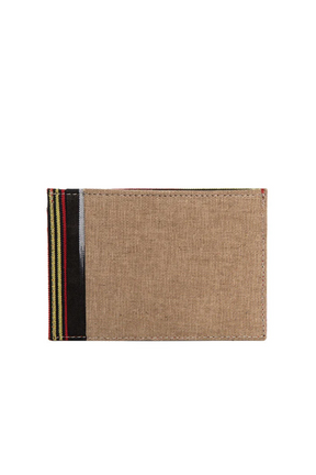 Tobacco Leather Canvas Cardholder
