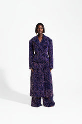 Liza Sequin Long Jacket In Tanzanite