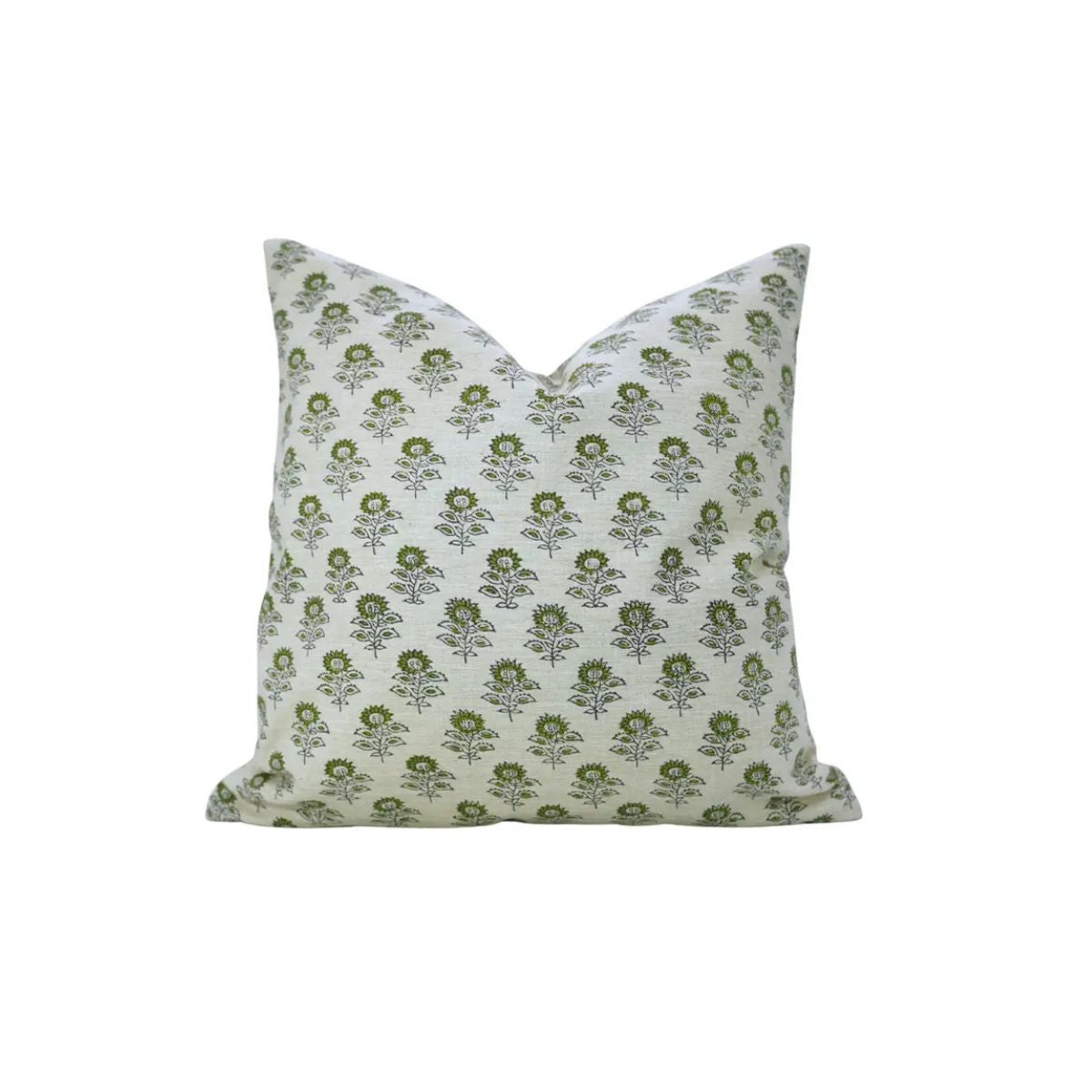 Natural Block Print Linen Blend Pillow Cover - Bagru Buti