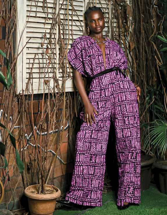 Ajah New Collection Drop2 - Batik Batwing Wide-Leg Jumpsuit