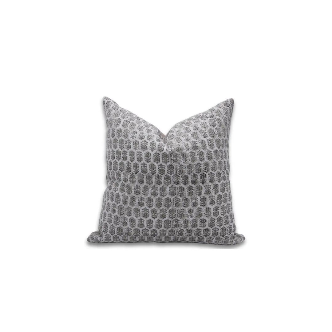 Block Print Thick Linen Boho Décor Cushion Cover- Tulsi Buti