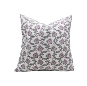Traditional Hand Block Printed Thick Cotton White Pillow Cover -  Madhubala