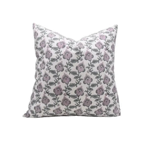 Traditional Hand Block Printed Thick Cotton White Pillow Cover -  Madhubala