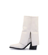 Chic Off-White Western Booties Plams