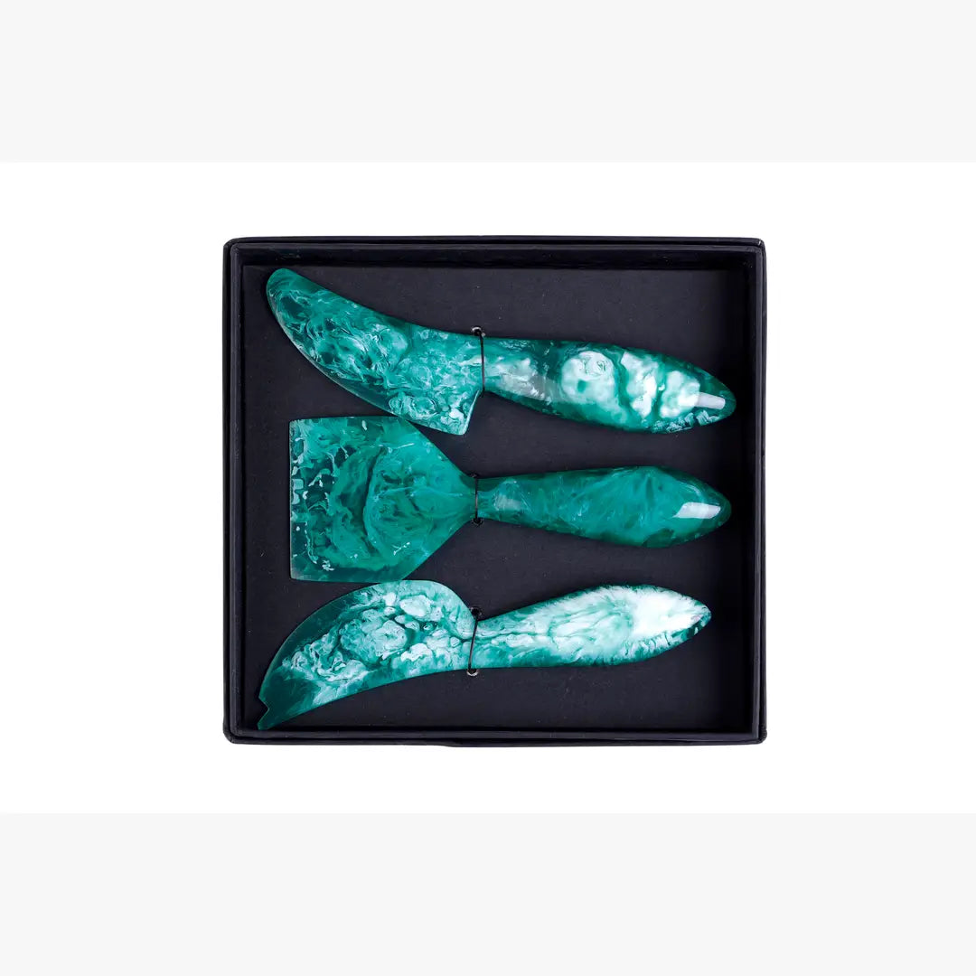 Resin Cheese Knife, Green (Set of 3)- 6 Inches