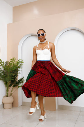 Ugobelu Dual-Tone Ankara Skirt