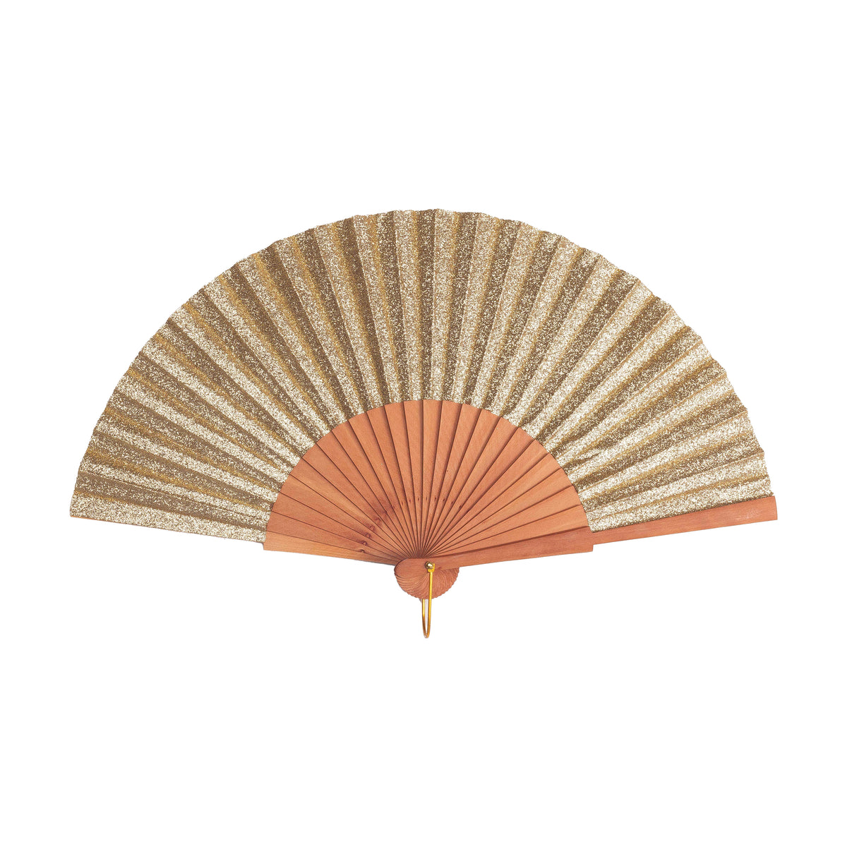 Auryana 9 inch Gold Glitter Folding Hand Fan