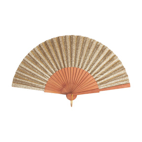 Auryana 9 inch Gold Glitter Folding Hand Fan
