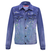 Jean jacket with artistic paint design