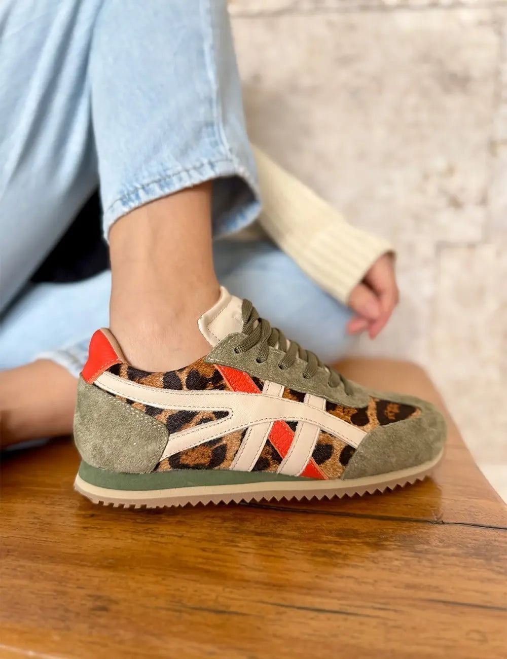 Topasa Green Print Suede