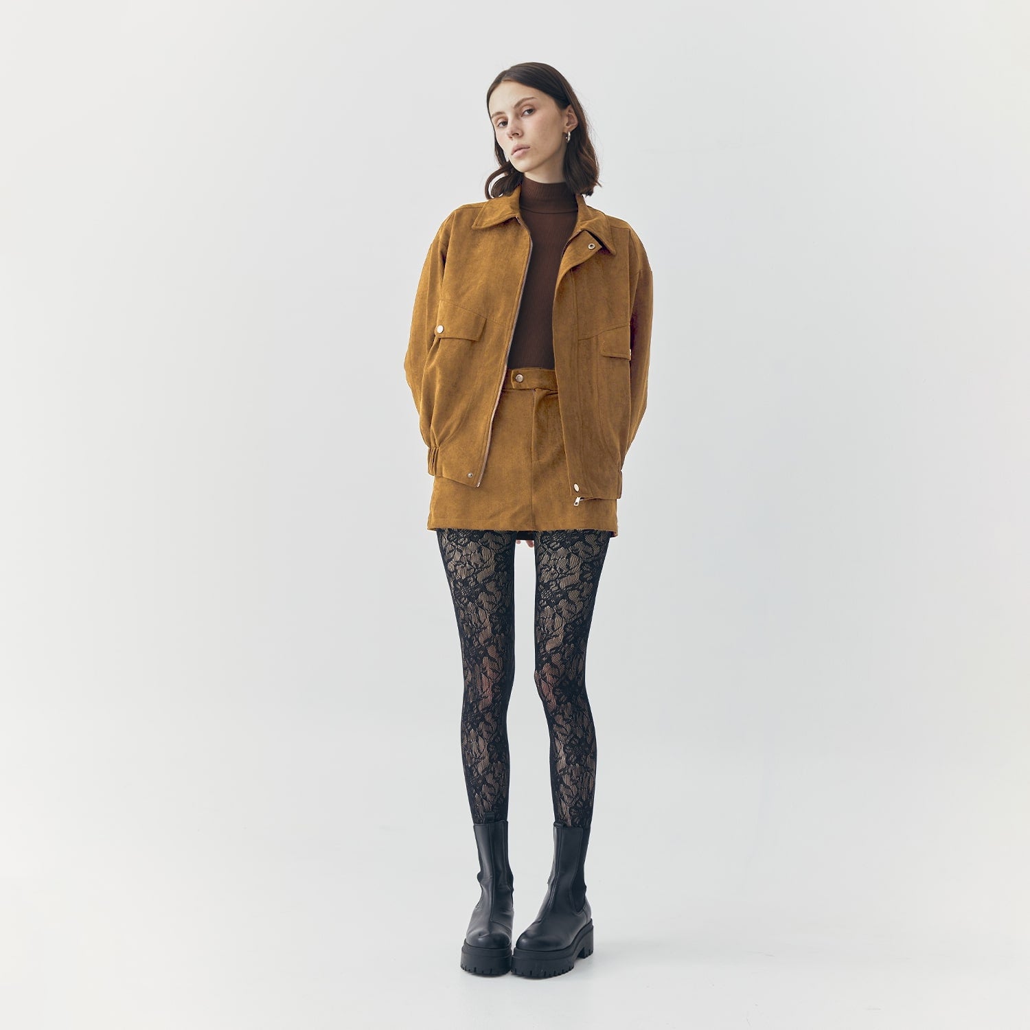 REMI SUEDE JACKET AND SKORT SET