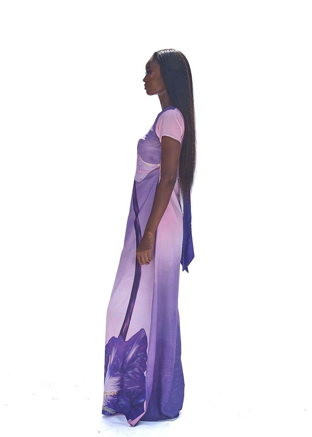 EMI MAXI DRESS - PINK AND PURPLE MAGNOLIA