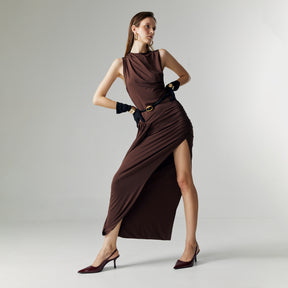 EVEL DRAPED DRESS