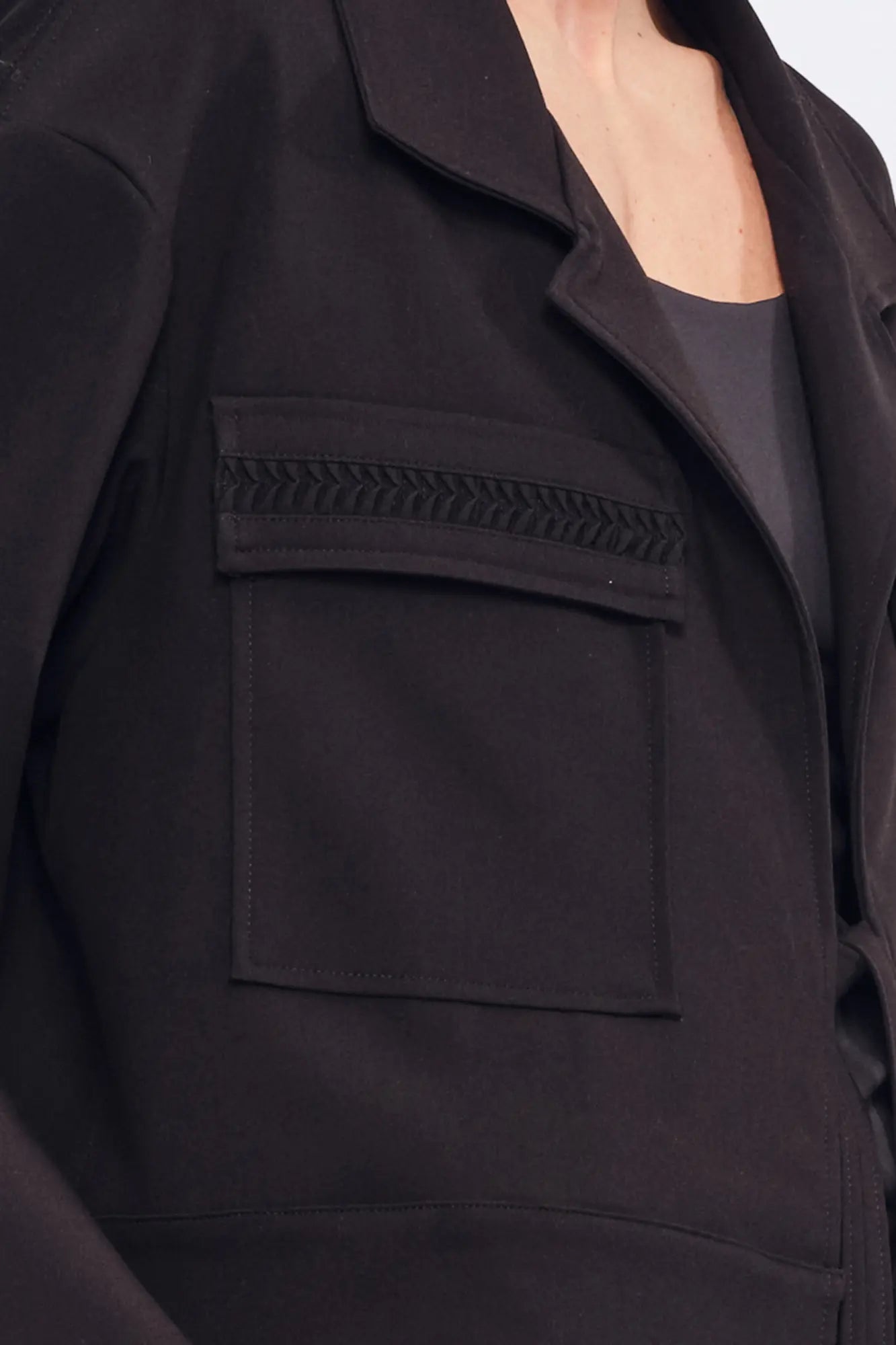 Parker Tie-Front Jacket | Black