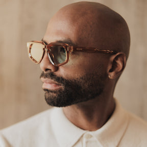 Avitio Sunglasses with Amber Frame & Aqua Lens