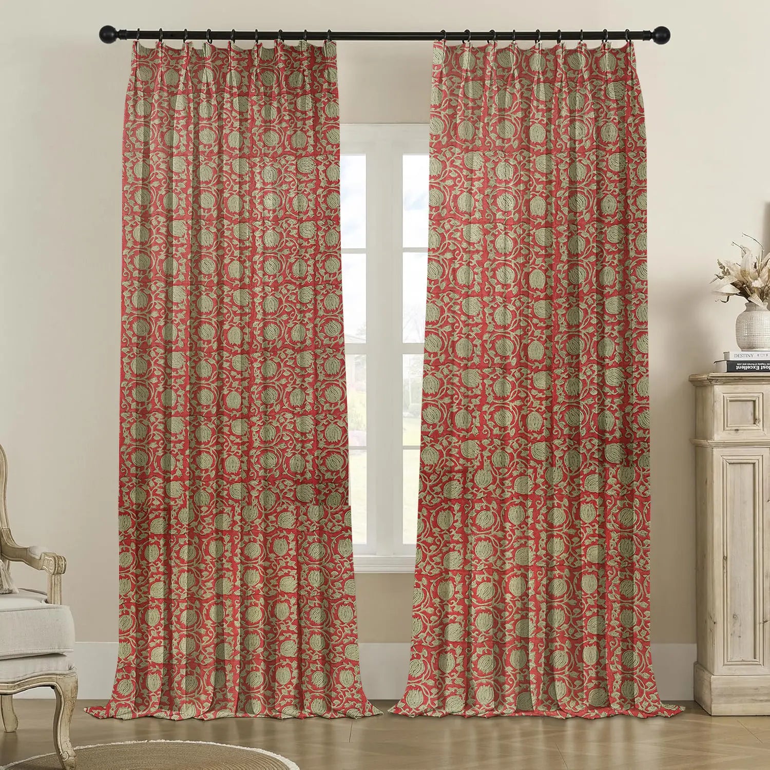 Interior Décor Thick Linen Pleated Curtain - 6 Kamal