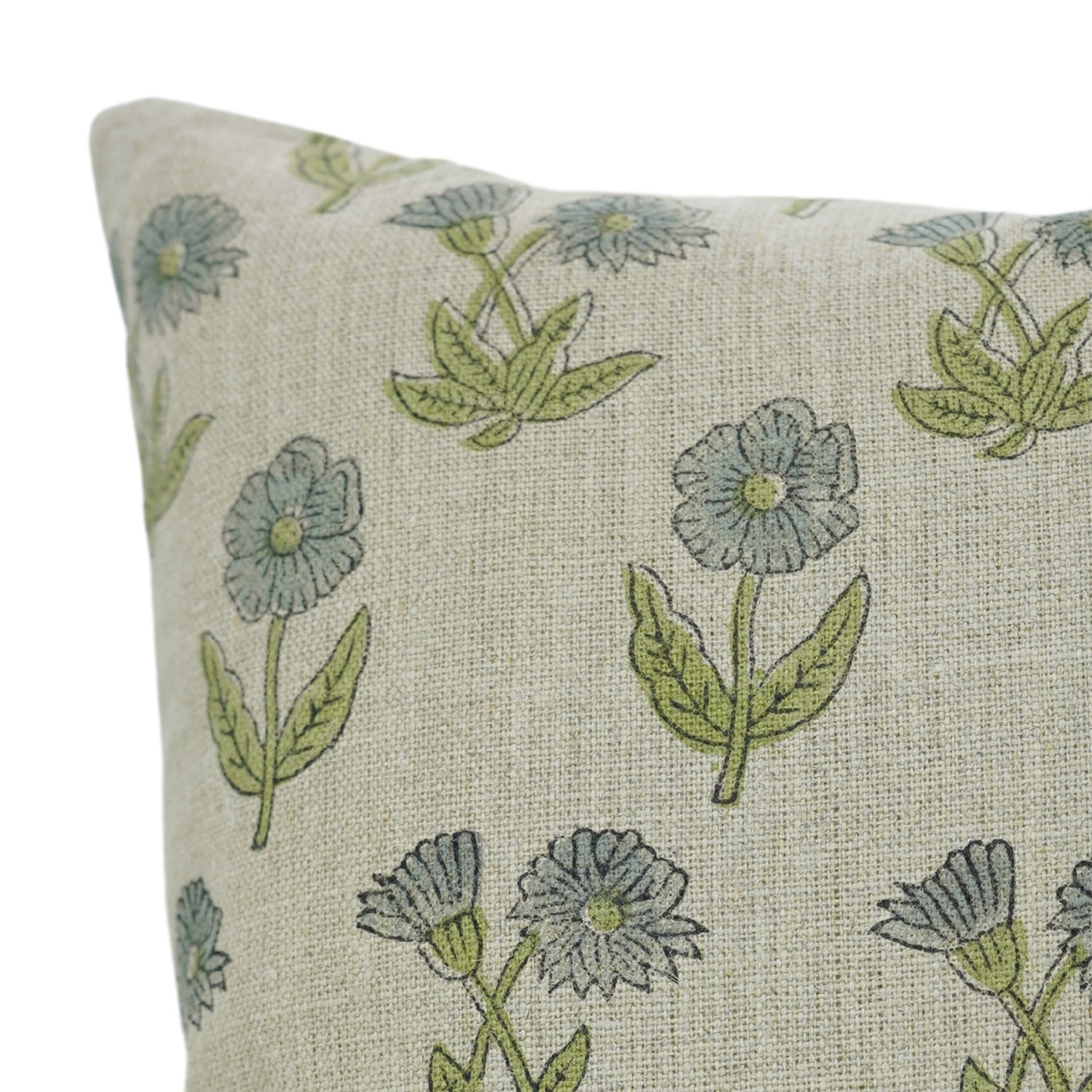 Designer Block Print Handmade Thick Linen Pillow Cover-Kirti