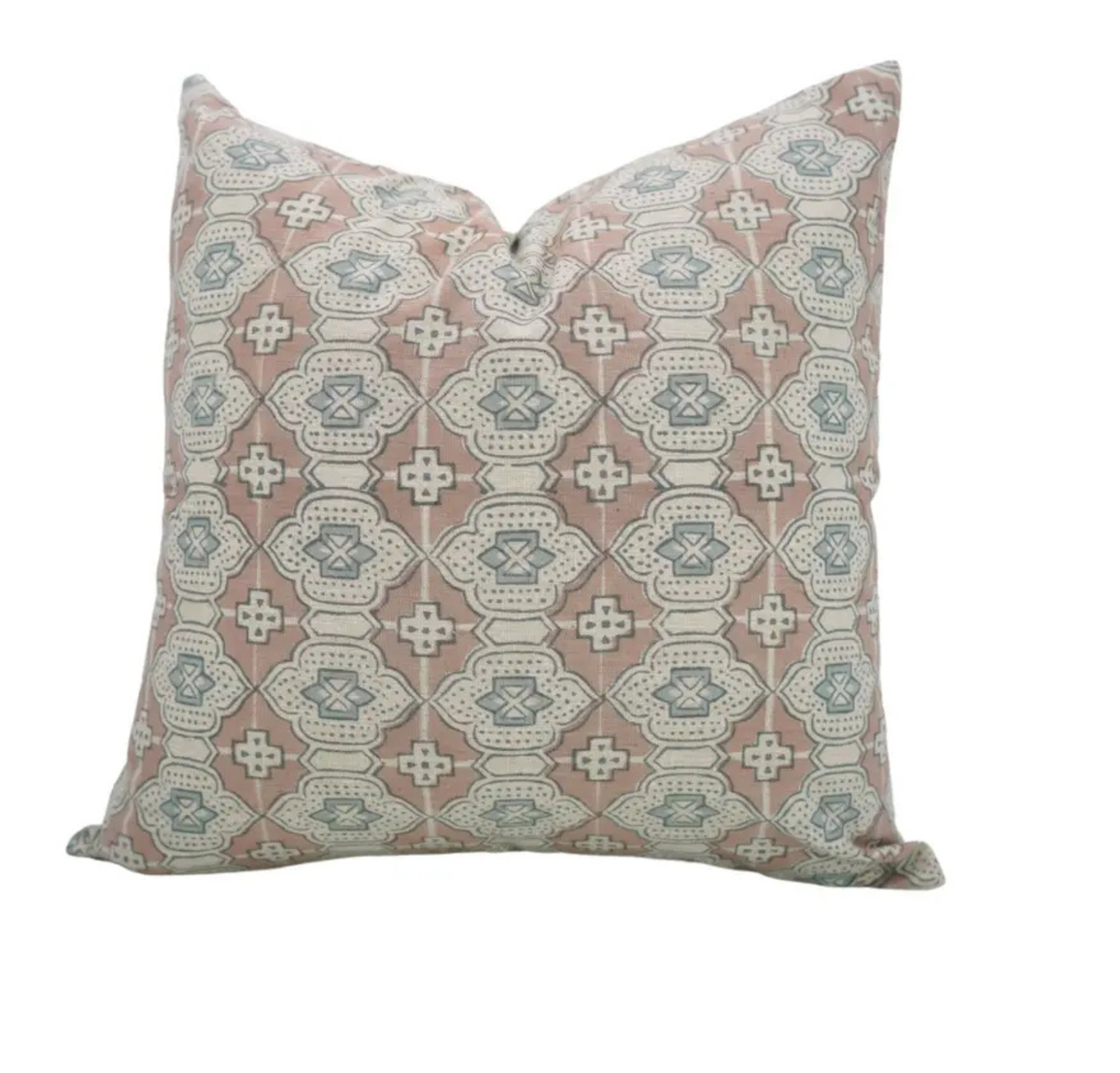 Bohemian Block Print Linen Blend Cushion Cover - Jarokha
