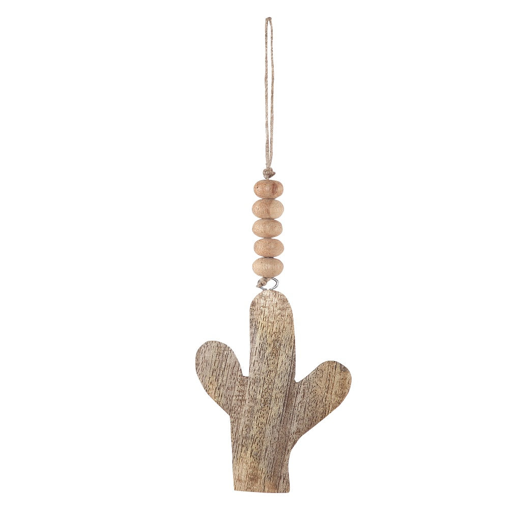 Handmade Wood Ornament - Cactus - 11 Inch