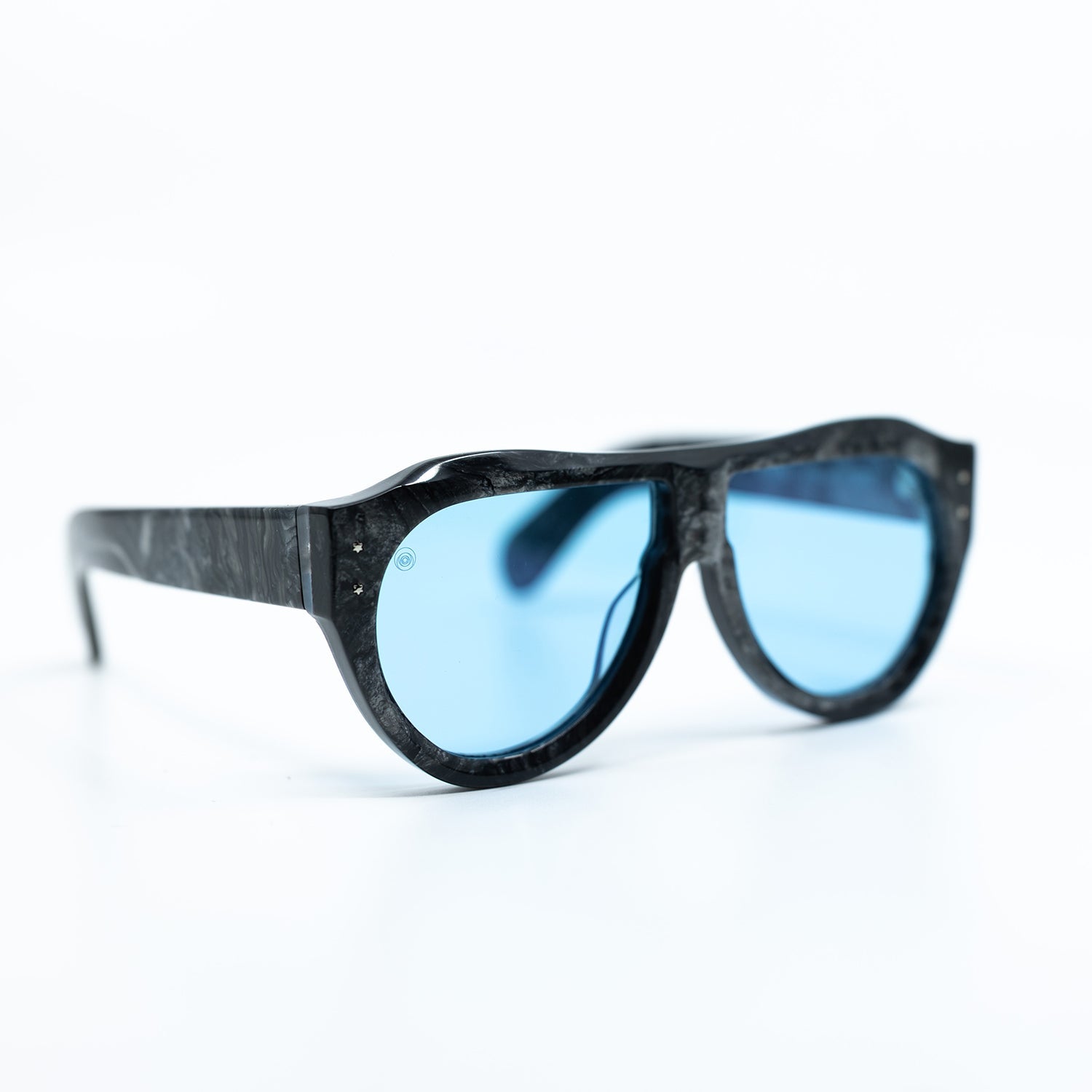 Otto Sunglasses with Marble Frame & Light Blue Lens | Taxxon X Cruzada Special Edition