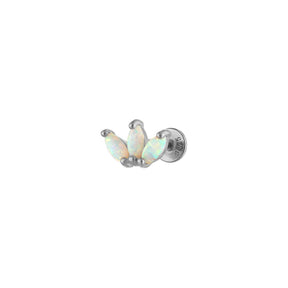 Peacock Opal Flatback Silver Earring