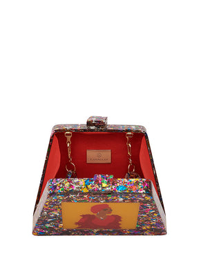 Ade - Acrylic Triangular Box Clutch w/strap