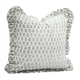 Handmade Thick Linen Block Print Throw Pillow Cover -Tulsi Buti