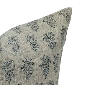 Handcrafted Thick Linen Block Print Cushion Cover -Khajur Butta