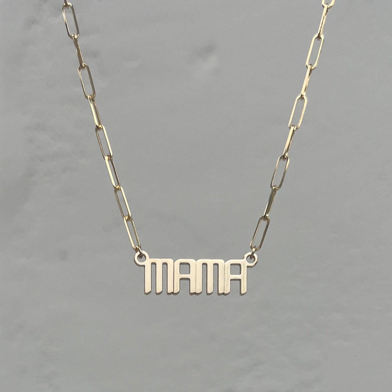 THE SIGNATURE MINI “MAMA” NAMEPLATE NECKLACE