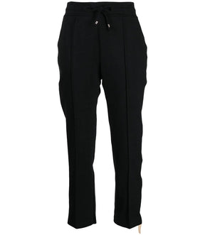 Black Cotton Sweatpants With Laminated Band