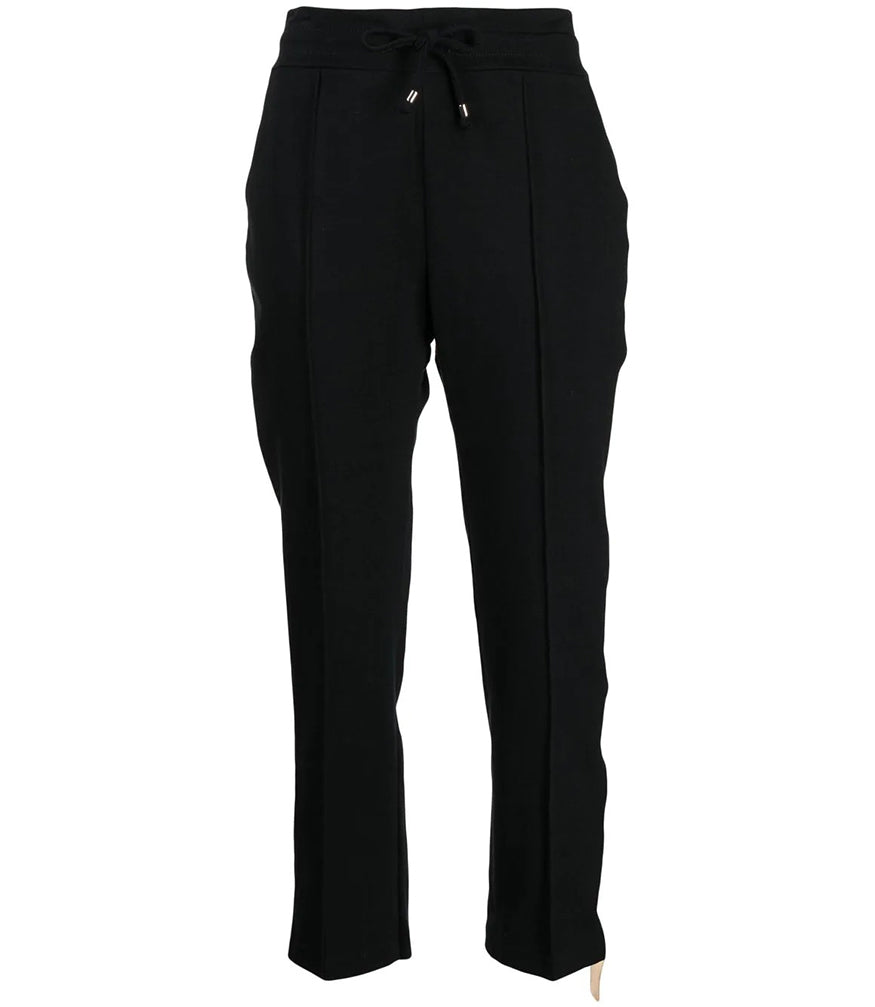 Black Cotton Sweatpants With Laminated Band