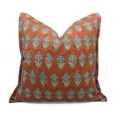 Handmade Brown Linen Blend Oxford Pillow Cover -  Mormukut